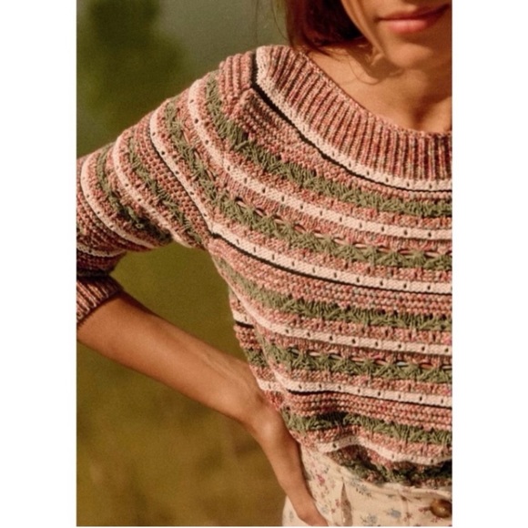 Sezane Marge Sweater Multicolor Stripes - Picture 3 of 9